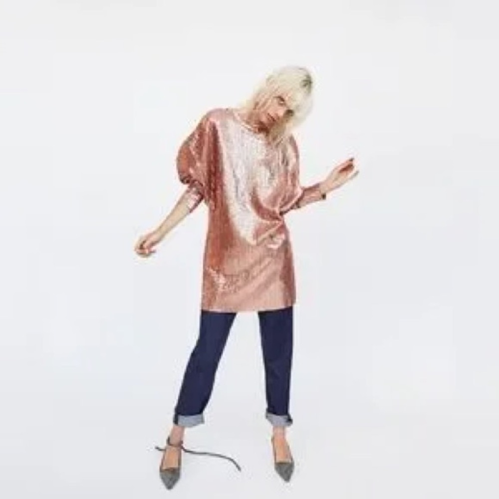 ZARA gold sequin dress - Picture 3 of 10